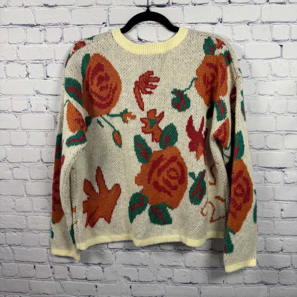 See And Be Seen Floral Embroidered Sweater Size Small - Picture 3 of 7